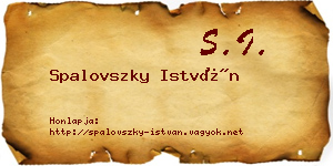 Spalovszky István névjegykártya